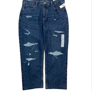 Old Navy Distressed High-Rise Slouchy Straight Secret Slim Pockets Jeans - 14
